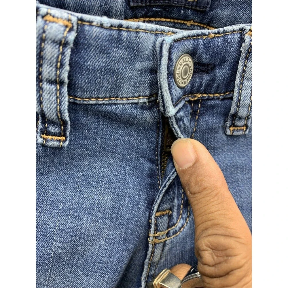 Polo Ralph Lauren Boys Denim Jeans The Aubrie Legging School Blue Size 6